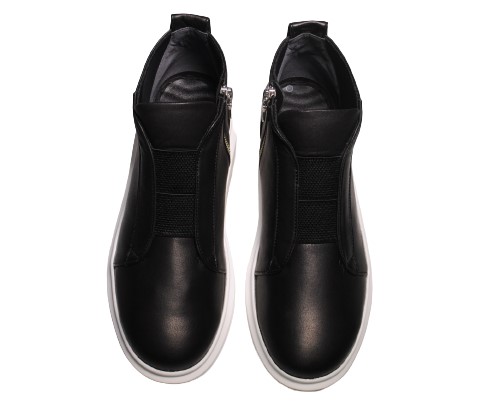 【靴のHOSHIKAWA】  『SALON DE GRES SLP5007D』 サロンドグレー ブラック 22.5cm〜24.5cm EEE ブーティー 内側ファスナー スムース革 エアークッション 牛革 防滑