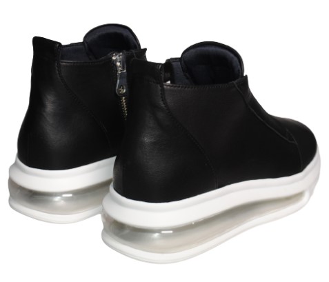 【靴のHOSHIKAWA】  『SALON DE GRES SLP5007D』 サロンドグレー ブラック 22.5cm〜24.5cm EEE ブーティー 内側ファスナー スムース革 エアークッション 牛革 防滑