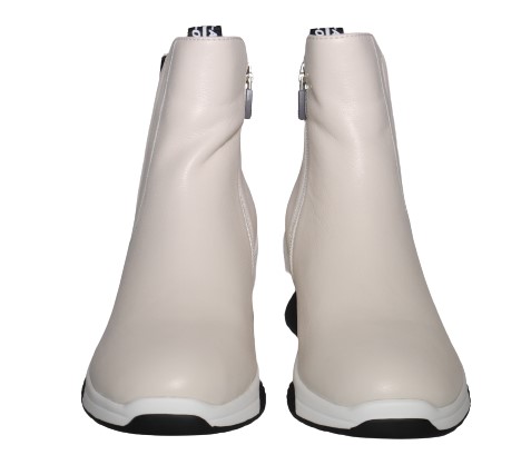 【靴のHOSHIKAWA】  『de ocho A de ocho 022-08』 デオチョアデオチョ ブーツ 22cm〜24.5cm EEE レディース アイボリー ショートブーツ 厚底 国産 秋冬