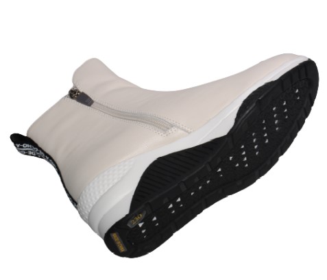 【靴のHOSHIKAWA】  『de ocho A de ocho 022-08』 デオチョアデオチョ ブーツ 22cm〜24.5cm EEE レディース アイボリー ショートブーツ 厚底 国産 秋冬