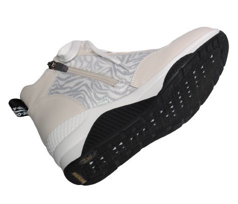 【靴のHOSHIKAWA】  『de ocho A de ocho 022-7A』 デオチョ ホワイト 22cm〜24.5cm EEE ハイカットスニーカー レディース 秋冬 シークレットヒール