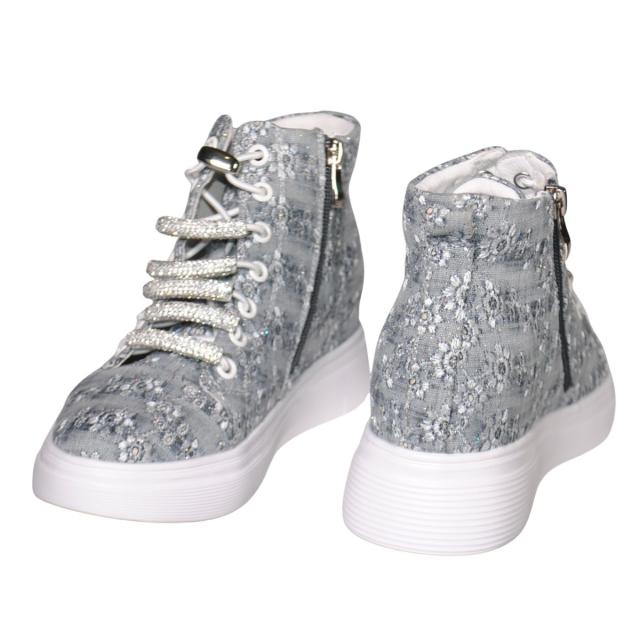 【靴のHOSHIKAWA】  『de ocho A de ocho 6239-15』 デオチョアデオチョ ハイカットスニーカー 22cm〜24.5cm レディース ネイビー インヒール ショートブーツ 内側ファスナー 厚底 秋冬