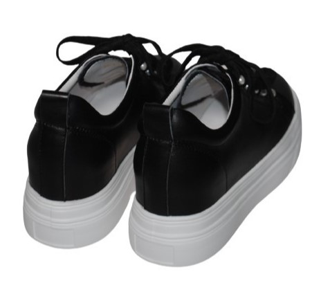 【靴のHOSHIKAWA】  『de ocho A de ocho 6873-51』 デオチョアデオチョ ブラック レザースニーカー 22cm〜25cm レディース レースアップ ローカット 天然皮革 厚底 靴のHOSHIKAWA】 『de ocho A de ocho 6873-51』 デオチョアデオチョ