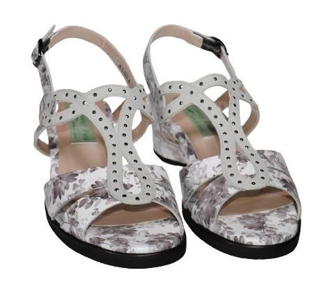 【靴のHOSHIKAWA】  『Flowery Funa 81014』 フラワリーフナ サンダル ウェッジソール バックベルト 22cm〜24.5cm EEE フラワー レディース オープントゥ 日本製 牛革