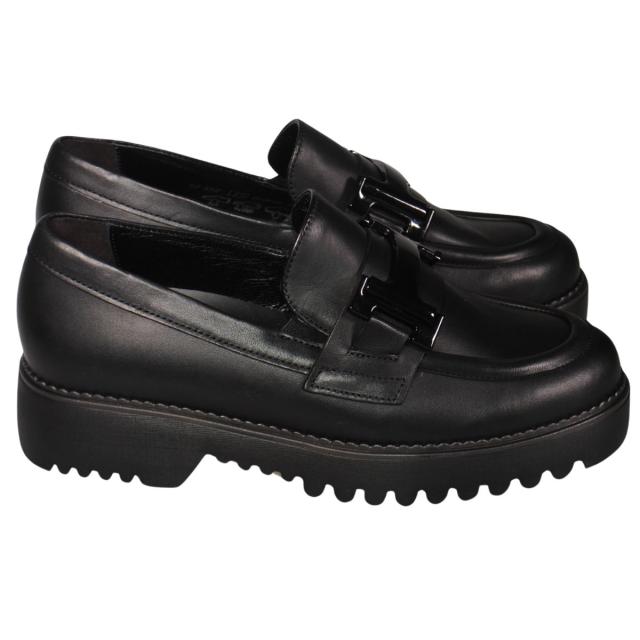 【靴のHOSHIKAWA】  『Gabor 52452』 ガボール ビットローファー 22cm〜25.5cm レディース ブラック ポルトガル 天然皮革 厚底 秋冬