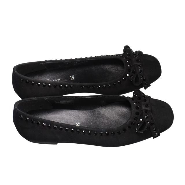 【靴のHOSHIKAWA】  『Gabor 74143』 ガボール パンプス 22cm〜24.5cm レディース ブラック スロバキア製 フラット底 スウェード スクエアトゥ 秋冬