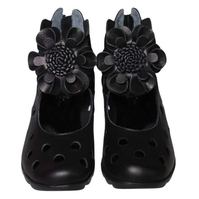 【靴のHOSHIKAWA】  『Monet 1250』 サマーブーツ モネ 22cm〜24.5cm EEE レディース ブラック カジュアル ショート丈 日本製 本革 春夏