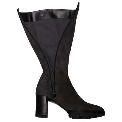 【靴のHOSHIKAWA】  『MONET 214203』 モネ ロングブーツ 21.5cm〜24.5cm EEE グレースウェード レディース サイドファスナー スムース革 本革 ヒール 国産