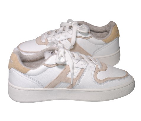 【靴のHOSHIKAWA】  『HOFF 22209003』 ホフ レザースニーカー 23cm〜25.5cm 幅広 ベージュ/ホワイト レディース レースアップ 天然皮革