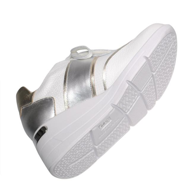 【靴のHOSHIKAWA】  『Monet 241532』 モネ レザースニーカー 21.5cm〜25cm EEEE ウェッジソール レースアップ カジュアル ホワイトC 牛革 日本製 春夏