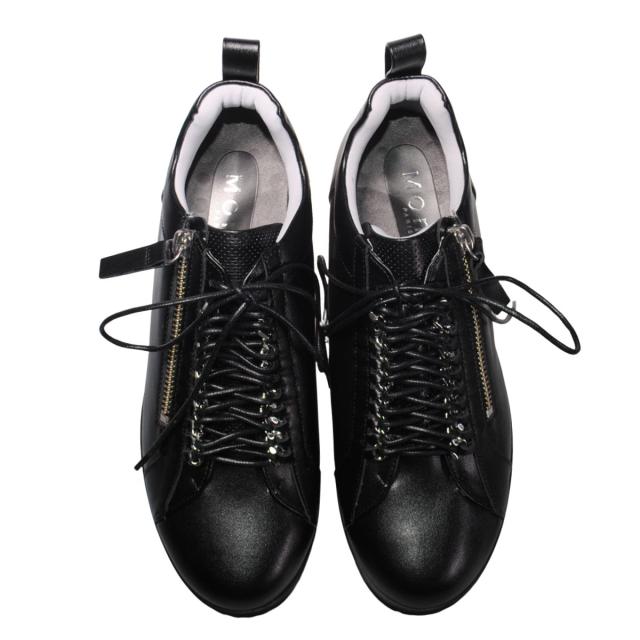 【靴のHOSHIKAWA】  『Monet 243530』 コンフォートスニーカー モネ 21.5cm〜25cm EEEE レディース ブラック レースアップ 幅が広い 日本製 本革 秋冬