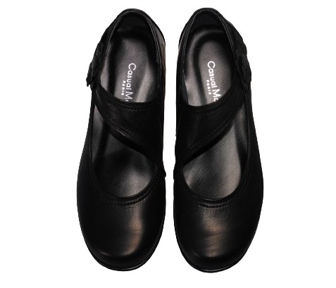 【靴のHOSHIKAWA】  『Monet 24553』 カジュアルモネ パンプス 21.5cm〜25cm EEE レディース ブラック ウェッジソール 軽量 日本製 本革