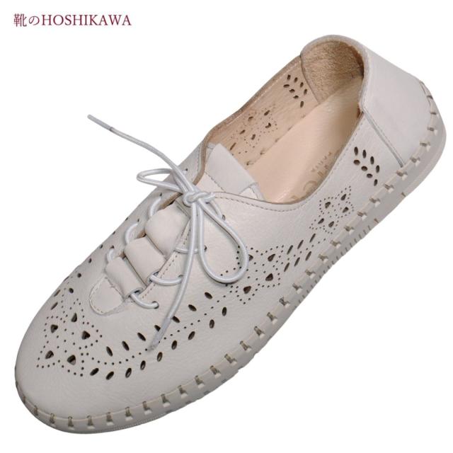 【靴のHOSHIKAWA】  『Monet 500165』 モネ カジュアルシューズ 23cm〜25.5cm レディース レザースニーカー マシュマロ スリッポン 牛革