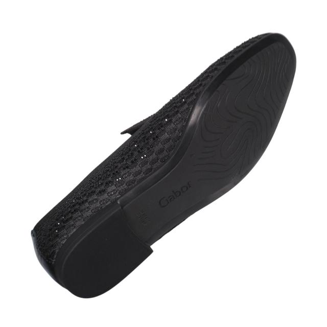 【靴のHOSHIKAWA】  『Gabor 65216』 ガボール メッシュローファー 22cm〜25.5cm レディース ブラック ポルトガル製 ローヒール ストレッチ 春夏