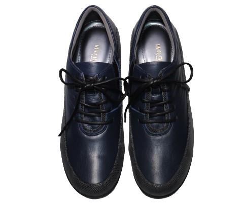 【靴のHOSHIKAWA】  『Monet 881311』 モネ スニーカー 21.5cm〜24.5cm EEE カジュアル ネイビー ゴムレース コンフォート 日本製 本革
