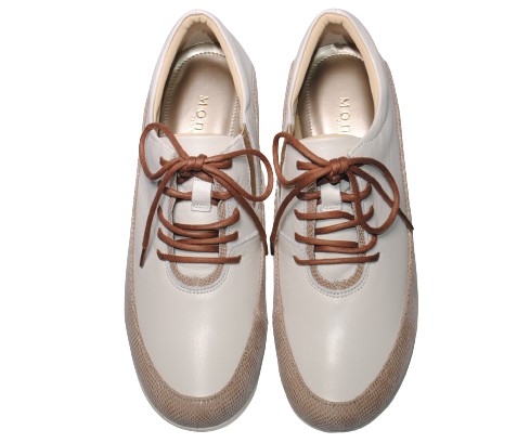 【靴のHOSHIKAWA】  『Monet 881311』 モネ スニーカー 21.5cm〜24.5cm EEE カジュアル オフシロ ゴムレース コンフォート 日本製 本革