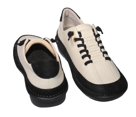 【靴のHOSHIKAWA】  『MONET 881404』 モネ レザーシューズ 21.5cm〜24.5cm EEEE オフシロ/C レディース ラバーレース スリッポン 本革 国産 幅広 春夏