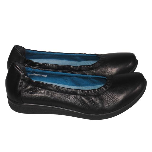 【靴のHOSHIKAWA】  『MONET 881408』 モネ パンプス 21.5cm〜24.5cm EEEE ブラック レディース カッター フラットシューズ 本革 国産 幅広 秋冬