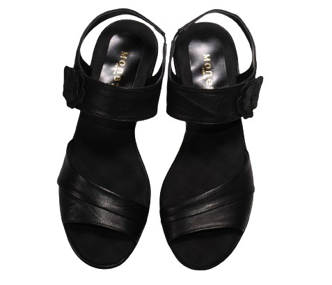 【靴のHOSHIKAWA】  『Monet 882300』 カジュアルモネ サンダル 21.5cm〜24.5cm EEE レディース ブラック ウェッジソール 軽量 日本製 本革