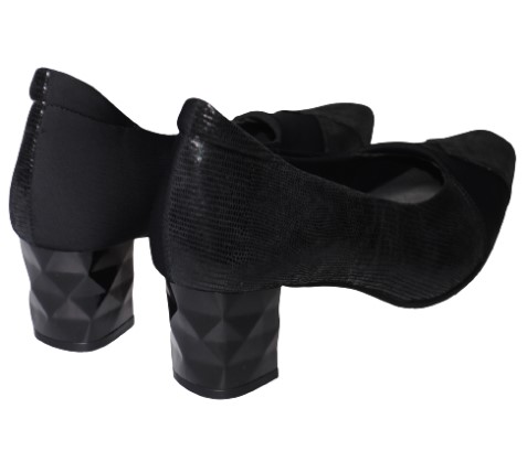 【靴のHOSHIKAWA】  『MONET 883203』  モネ パンプス 21.5cm〜24.5cm EEE ポインテッドトゥ ウェッジソール ブラック レディース 日本製 牛革 春夏