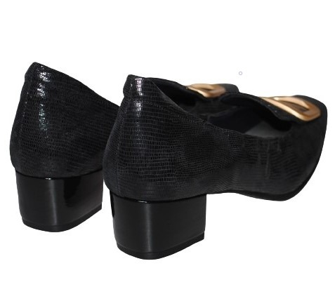 【靴のHOSHIKAWA】  『MONET 883305』 モネ パンプス 21.5cm〜24.5cm EEE ブラック レディース ローヒール カジュアル エレガント エナメル 本革 国産 春夏