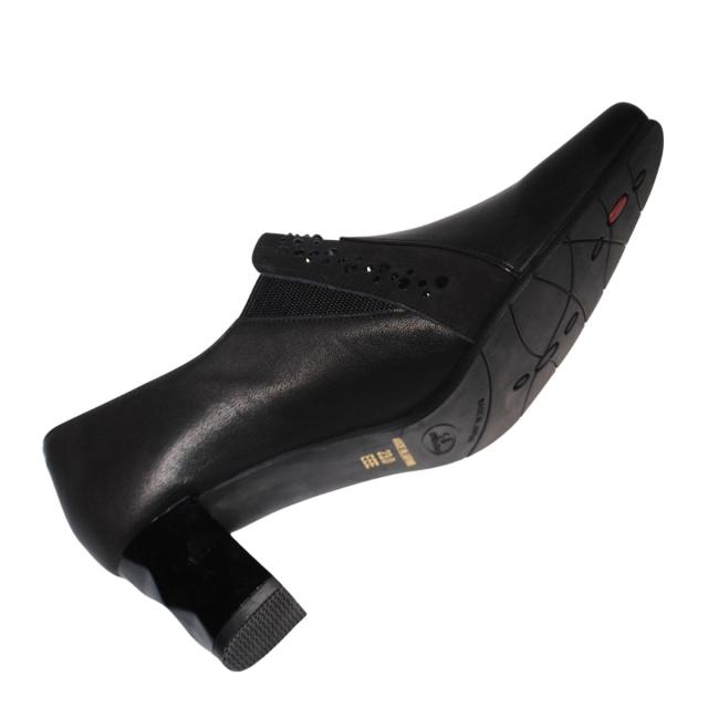 【靴のHOSHIKAWA】  『Monet 883405』 モネ パンプス 21.5cm〜24.5cm EEE レディース ブラック ヒール エレガンス サイドゴア スタッズ 日本製 本革