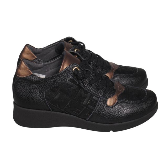 【靴のHOSHIKAWA】  『Monet 883530』 モネ カジュアルシューズ 21.5cm〜24.5cm EEEE レザースニーカー ブラックC ゴムレース スリッポン 牛革 日本製