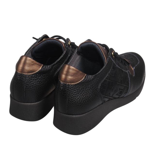 【靴のHOSHIKAWA】  『Monet 883530』 モネ カジュアルシューズ 21.5cm〜24.5cm EEEE レザースニーカー ブラックC ゴムレース スリッポン 牛革 日本製