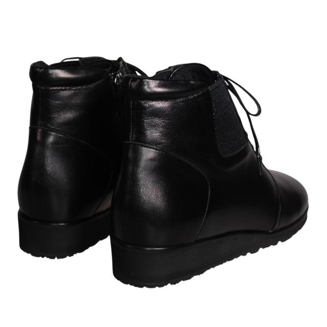 【靴のHOSHIKAWA】  『AMORA 800』 アモーラ ミドルブーツ 21.5cm〜24.5cm 5E レディース ブラック カジュアル ファスナー サイドゴア レース 日本製 本革 幅広 秋冬