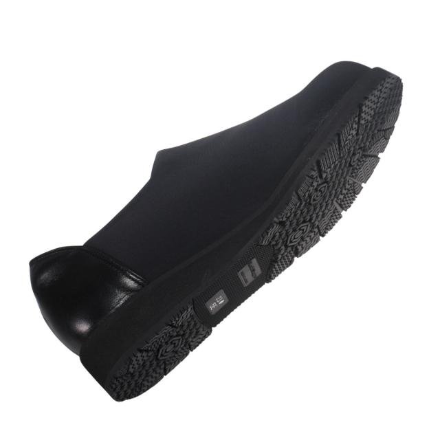 【靴のHOSHIKAWA】  『FREE TIME I-58S』 フリータイム スリッポン 22cm〜24.5cm EEEEE ウェッジソールストレッチ ブラック レディース 外反母趾 幅が広い 柔らかい 本革 軽量 日本製