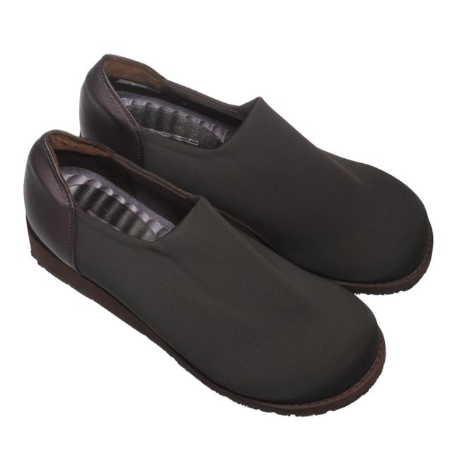 【靴のHOSHIKAWA】  『FREE TIME I-58S』 フリータイム スリッポン 22cm〜24.5cm EEEEE ウェッジソールストレッチ Dブラウン レディース 外反母趾 幅が広い 柔らかい 本革 軽量 日本製