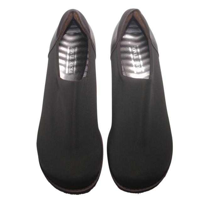 【靴のHOSHIKAWA】  『FREE TIME I-58S』 フリータイム スリッポン 22cm〜24.5cm EEEEE ウェッジソールストレッチ Dブラウン レディース 外反母趾 幅が広い 柔らかい 本革 軽量 日本製