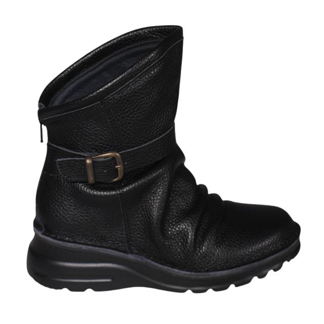 【靴のHOSHIKAWA】  『A-OK 0328』 エーオーケー ショートブーツ 21.5cm〜25cm EEEE ブラック レディース ショート丈 ファスナー 国産 幅広 軽量 秋冬