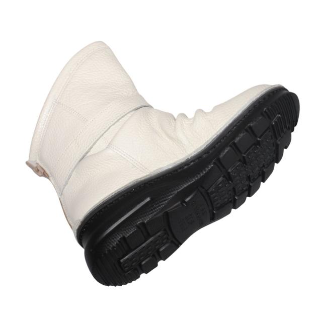 【靴のHOSHIKAWA】  『A-OK 0328』 エーオーケー ショートブーツ 21.5cm〜25cm EEEE アイボリー レディース ショート丈 ファスナー 国産 幅広 軽量 秋冬