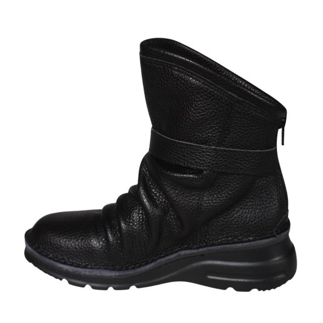 【靴のHOSHIKAWA】  『A-OK 0328』 エーオーケー ショートブーツ 21.5cm〜25cm EEEE ブラック レディース ショート丈 ファスナー 国産 幅広 軽量 秋冬