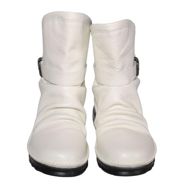 【靴のHOSHIKAWA】  『A-OK 0328』 エーオーケー ショートブーツ 21.5cm〜25cm EEEE アイボリー レディース ショート丈 ファスナー 国産 幅広 軽量 秋冬