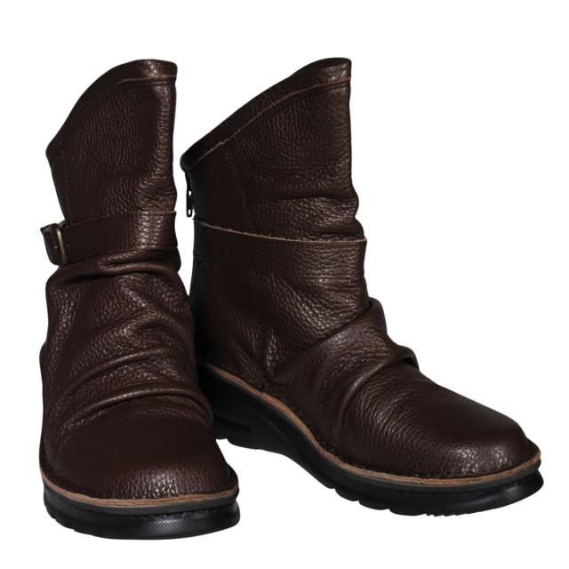 【靴のHOSHIKAWA】  『A-OK 0328』 エーオーケー ショートブーツ 21.5cm〜25cm EEEE チョコ レディース ショート丈 ファスナー 国産 幅広 軽量 秋冬