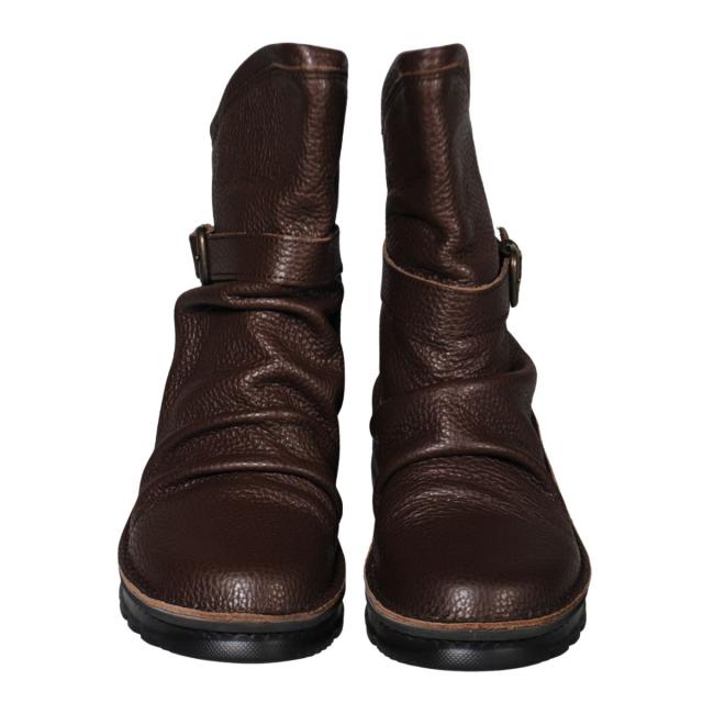 【靴のHOSHIKAWA】  『A-OK 0328』 エーオーケー ショートブーツ 21.5cm〜25cm EEEE チョコ レディース ショート丈 ファスナー 国産 幅広 軽量 秋冬