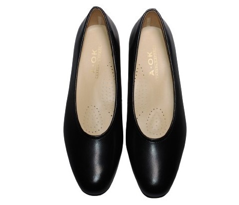 【靴のHOSHIKAWA】  『A-OK 117』 エーオーケー パンプス 21.5cm〜24.5cm EEEE レディース ブラック フォーマル ヒール 天然皮革 国産