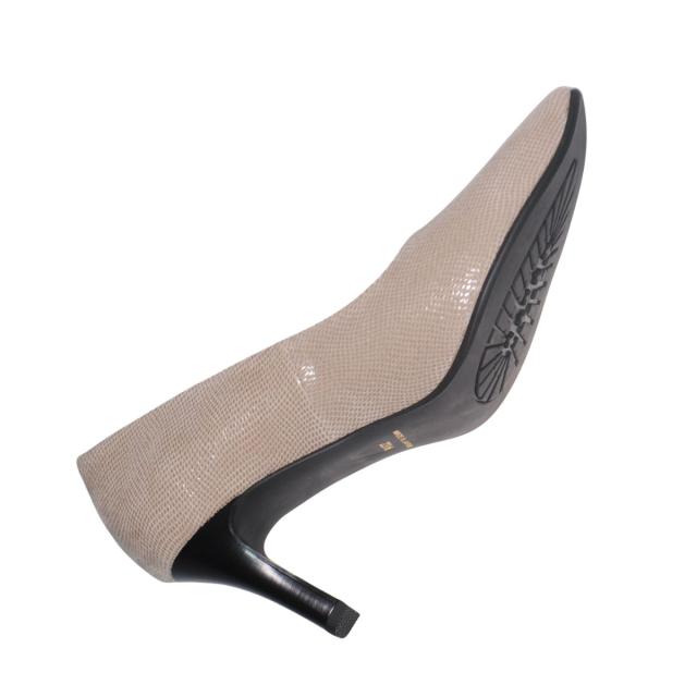 【靴のHOSHIKAWA】  『A-OK 12』 エーオーケー パンプス 21.5cm〜25cm レディース ベージュトカゲ ポインテッドトゥ カジュアル ヒール 天然皮革 国産