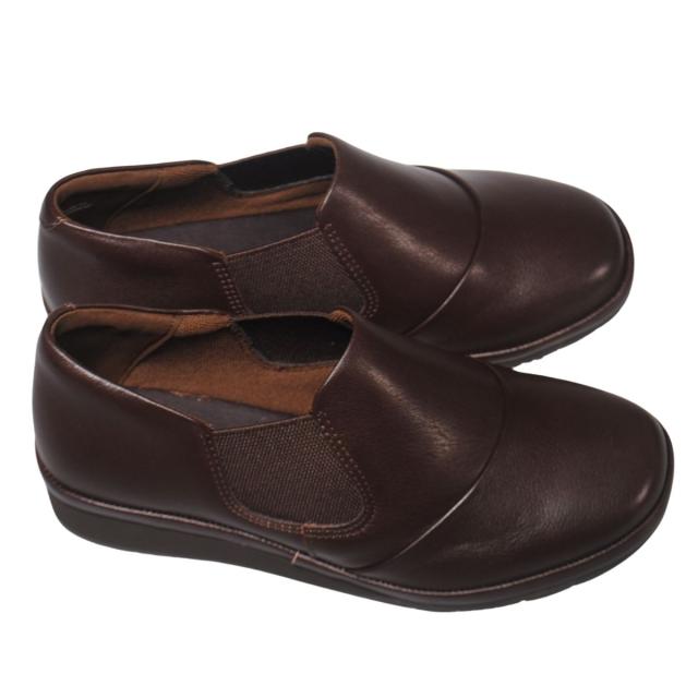 【靴のHOSHIKAWA】  『A-OK 1865』 エーオーケー スリッポン 22.5cm〜24.5cm EEEEE 外反母趾対応 幅広 レディース フラット底 ラウンドトゥ 牛革 撥水 防滑