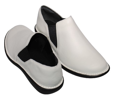 【靴のHOSHIKAWA】  『A-OK 19604』 エーオーケー スリッポン 22cm〜24.5cm EEEE ホワイト カジュアル レディース ローヒール サイドゴア 牛革 幅広 国産