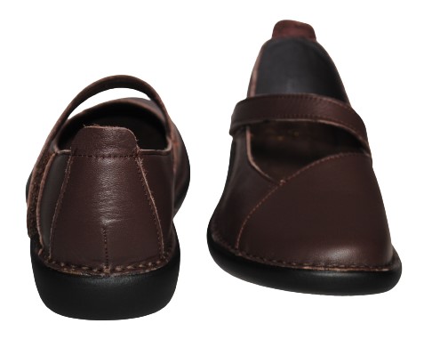 【靴のHOSHIKAWA】  『A-OK 19610』 エーオーケー スリッポン 22cm〜24.5cm EEEE レディース バーガンディー フラット底 ストラップ 牛革