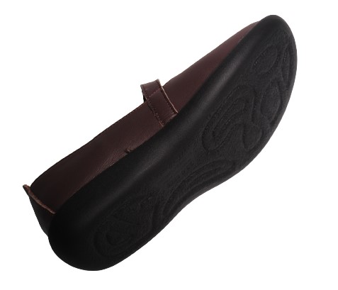 【靴のHOSHIKAWA】  『A-OK 19610』 エーオーケー スリッポン 22cm〜24.5cm EEEE レディース バーガンディー フラット底 ストラップ 牛革