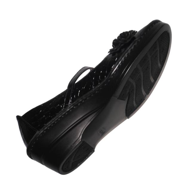 【靴のHOSHIKAWA】  『A-OK 32362』 エーオーケー パンプス 22cm〜24.5cm 幅広 オープントゥ レディース イエロー エナメル 厚底 甲バンド ストラップ 天然皮革 日本製