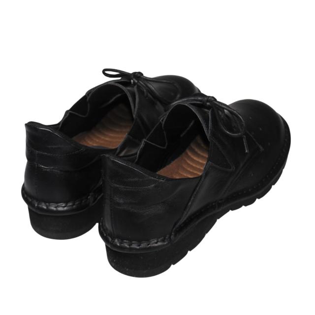 【靴のHOSHIKAWA】  『A-OK 3504』 エーオーケー スリッポン 22cm〜24.5cm EEEE ブラック カジュアル レディース ローヒール サイドゴア 牛革 幅広 国産