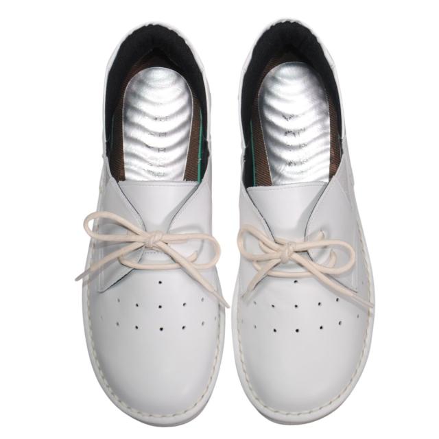 【靴のHOSHIKAWA】  『A-OK 3504』 エーオーケー スリッポン 22cm〜24.5cm EEEE ホワイト カジュアル レディース ローヒール サイドゴア 牛革 幅広 国産