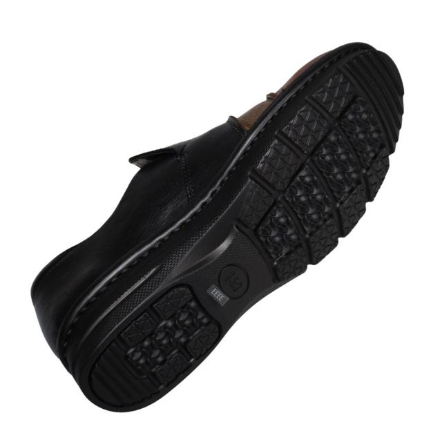 【靴のHOSHIKAWA】  『A-OK 3757』 エーオーケー スリッポン 22.5cm〜24.5cm EEEE レディース ブラックC コンビカラー 幅が広い コンフォートシューズ 天然皮革 フラット底 日本製