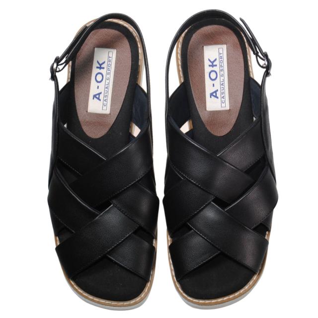 靴のHOSHIKAWA】 『A-OK 37653』 エーオーケー コンフォート サンダル