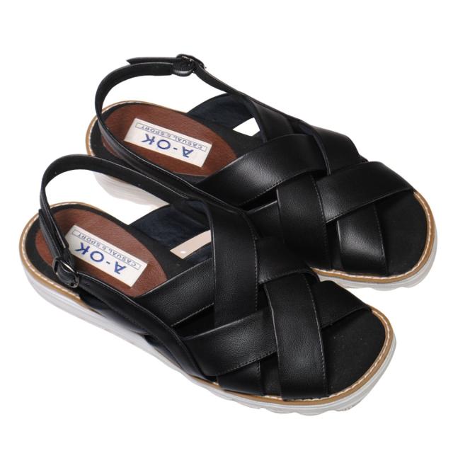 靴のHOSHIKAWA】 『A-OK 37653』 エーオーケー コンフォート サンダル